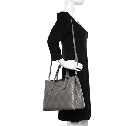 Prada City Calf Quilted Large Double Bag Argilla 2 of 10
