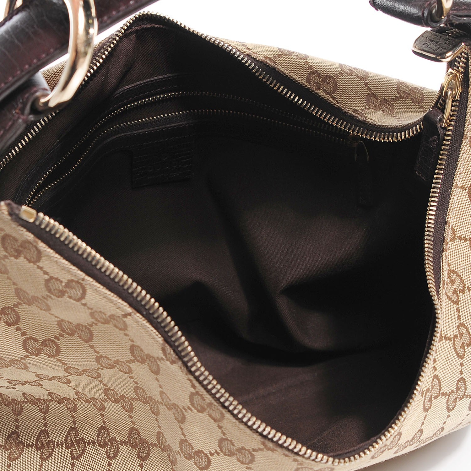 Gucci Monogram Medium Horsebit Chain Hobo Dark Brown 5 of 7