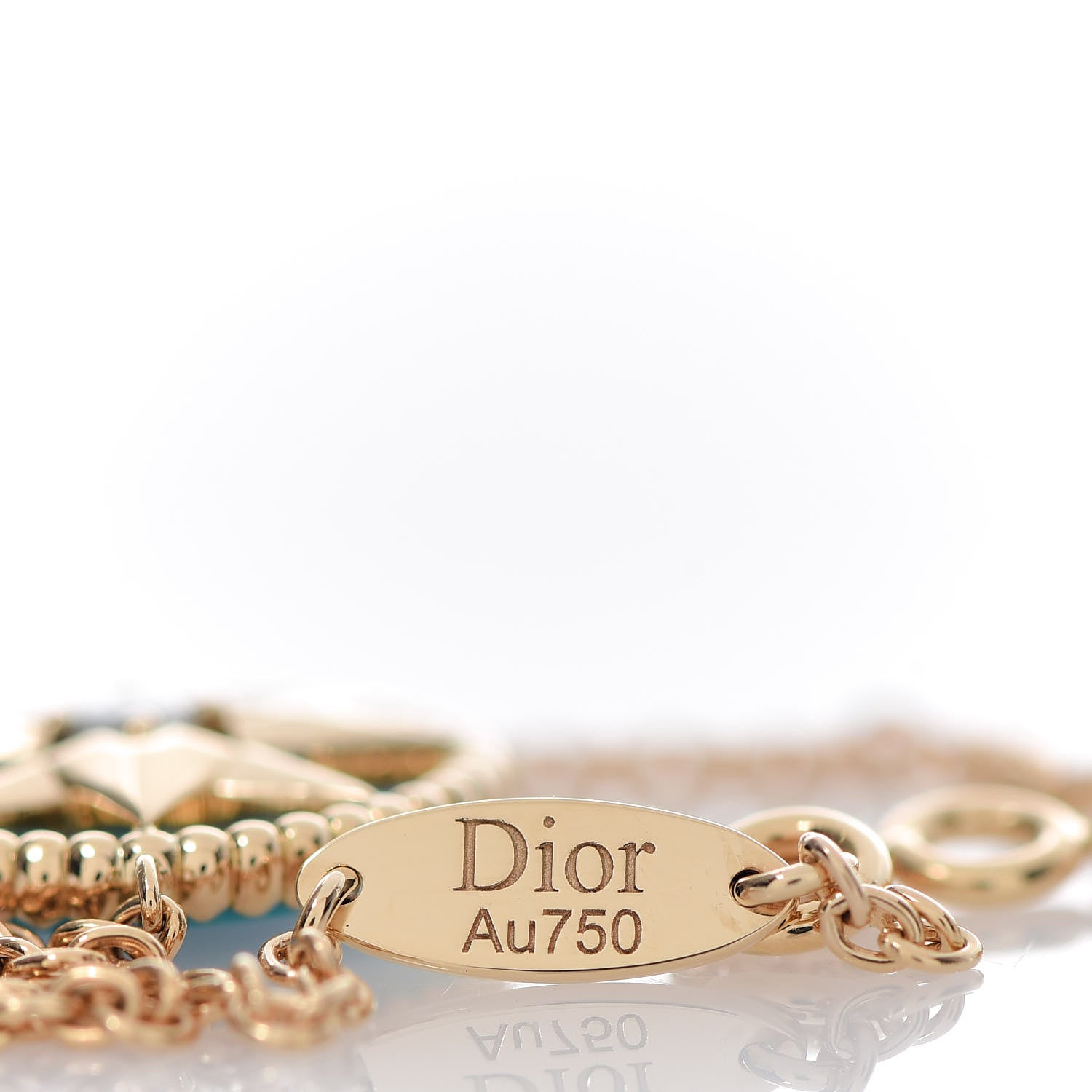 Christian Dior 18K Yellow Gold Diamond Turquoise Rose Des Vents Bracelet 5 of 7