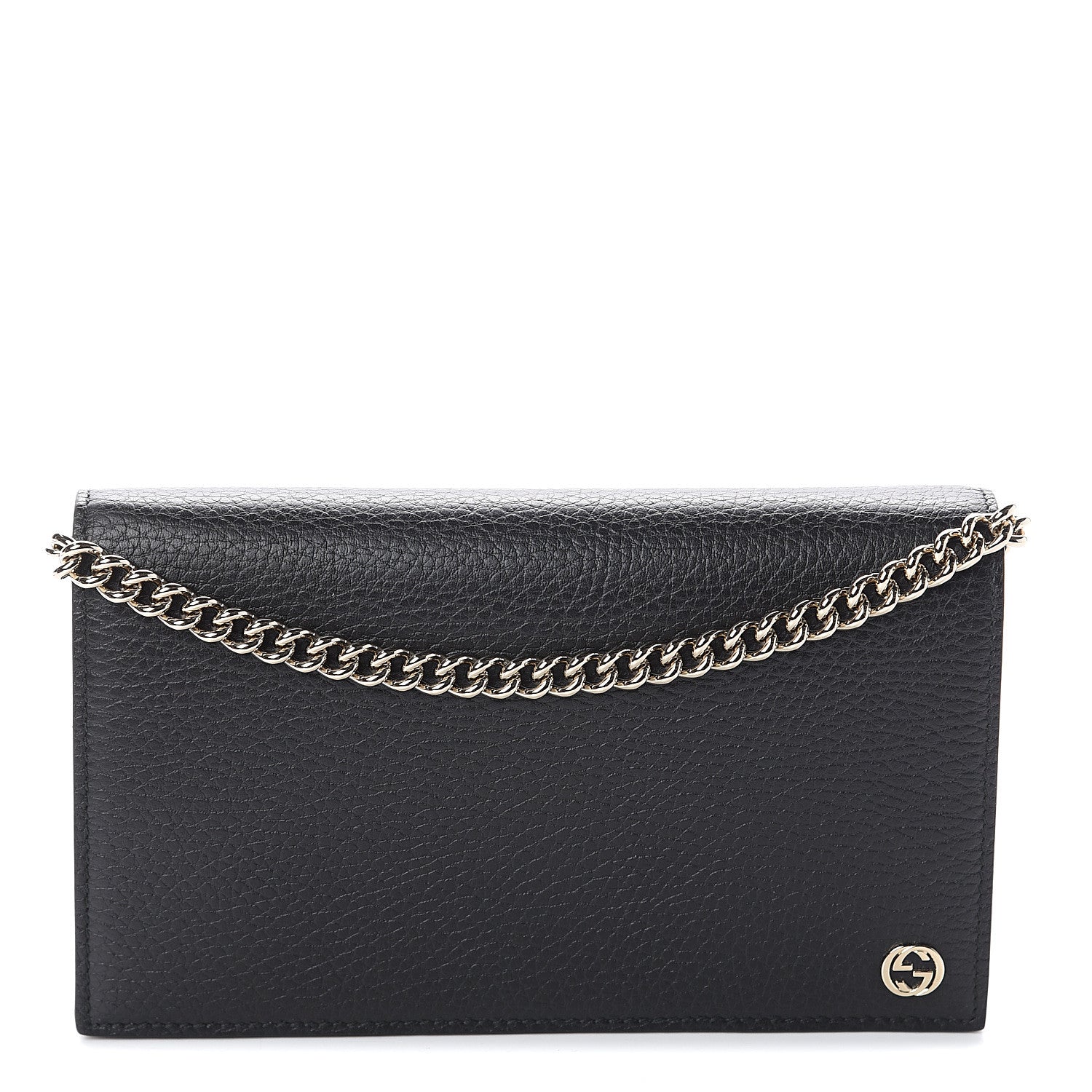 Gucci Dollar Calfskin Medium Betty Chain Wallet Black 1 of 7