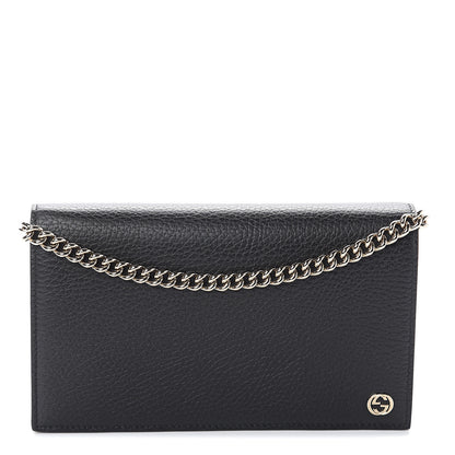 Gucci Dollar Calfskin Medium Betty Chain Wallet Black 1 of 7