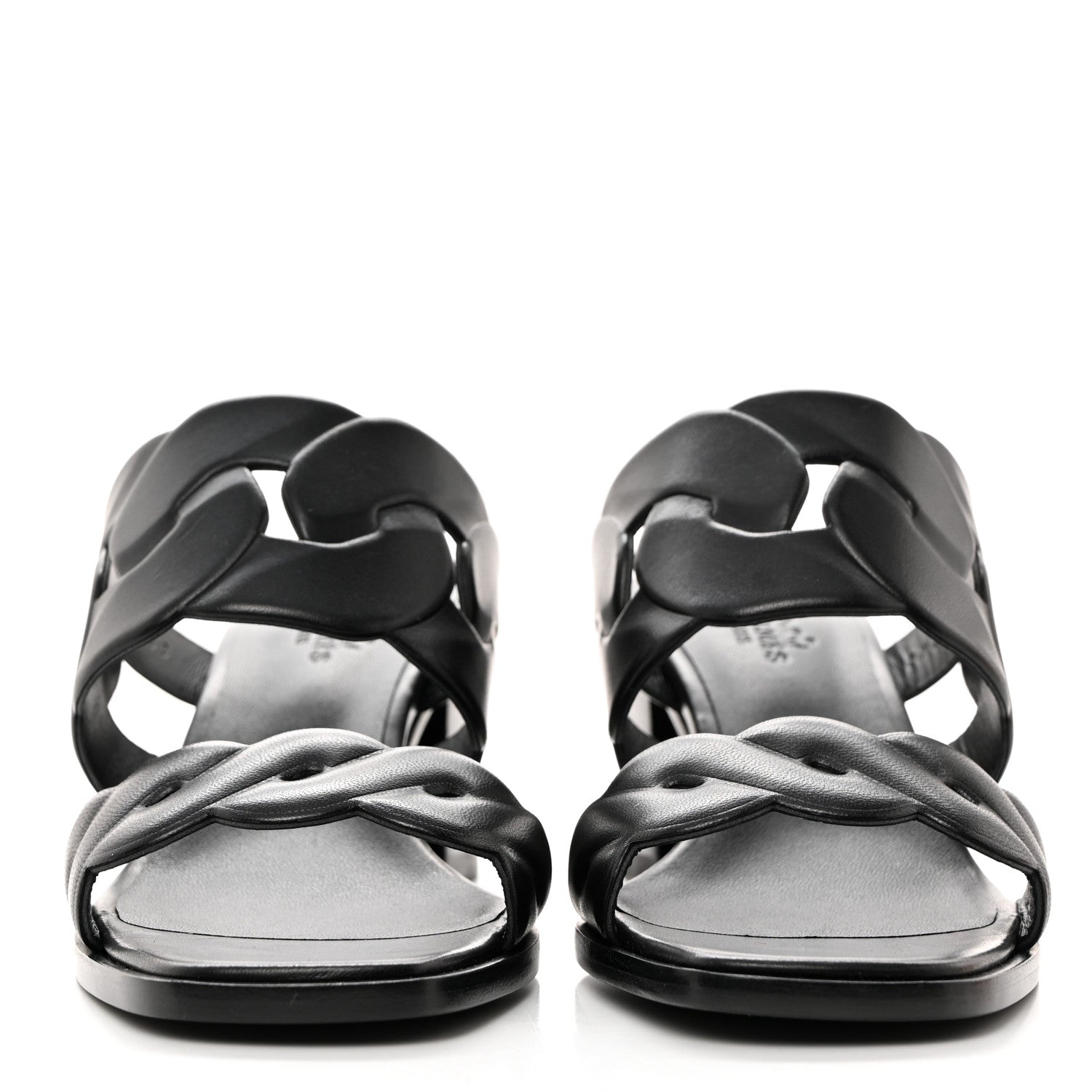 Hermes Nappa Gaby 60 Sandal 37.5 Black 2 of 10