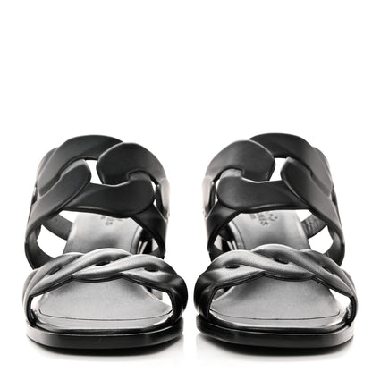 Hermes Nappa Gaby 60 Sandal 37.5 Black 2 of 10