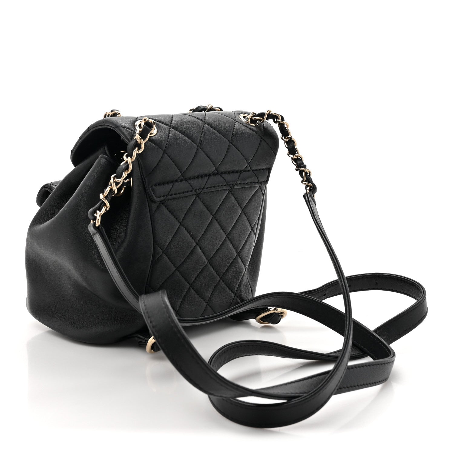Chanel Lambskin Quilted Small Duma Drawstring Backpack Black 2 of 13