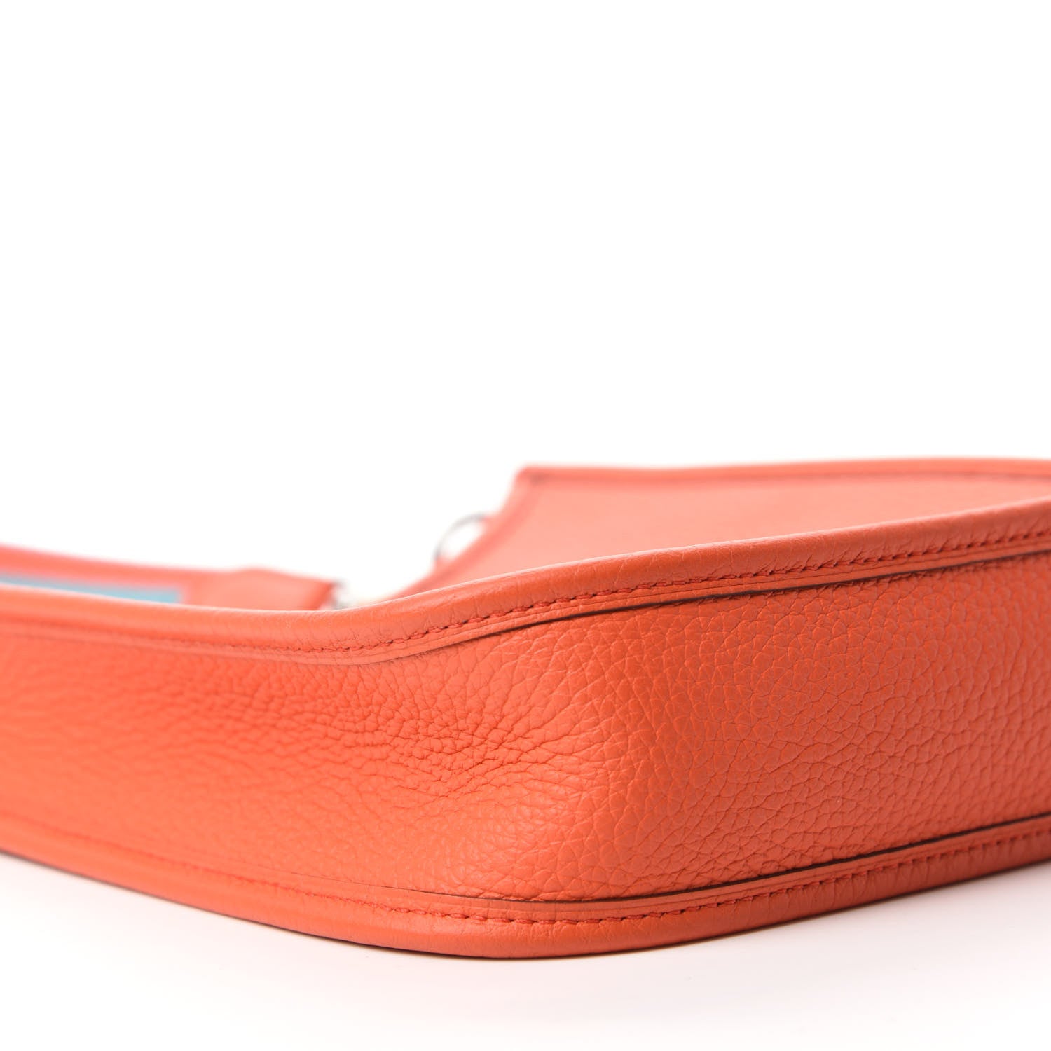 Hermes Taurillon Clemence Amazone Evelyne TPM Orange Poppy Bleu Saint Cyr 6 of 10