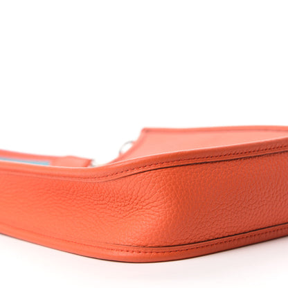 Hermes Taurillon Clemence Amazone Evelyne TPM Orange Poppy Bleu Saint Cyr 6 of 10