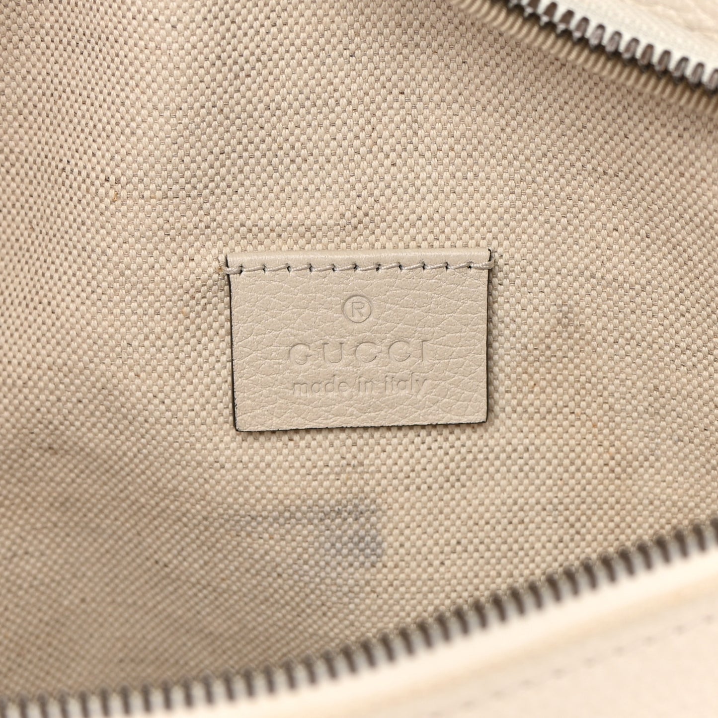 Grained Calfskin Logo Belt Bag White