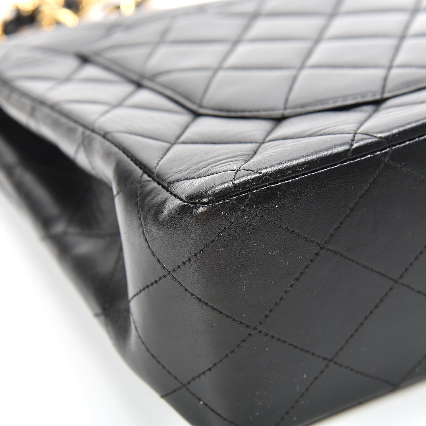 Lambskin Quilted XL Jumbo Single Flap Black