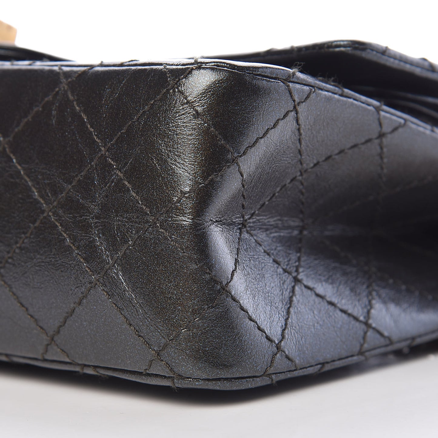 Glittered Aged Calfskin Quilted 2.55 Reissue 225 Flap Blue