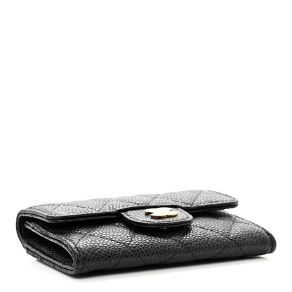 Chanel Caviar Quilted Flap Card Holder Wallet Black 4 of 9