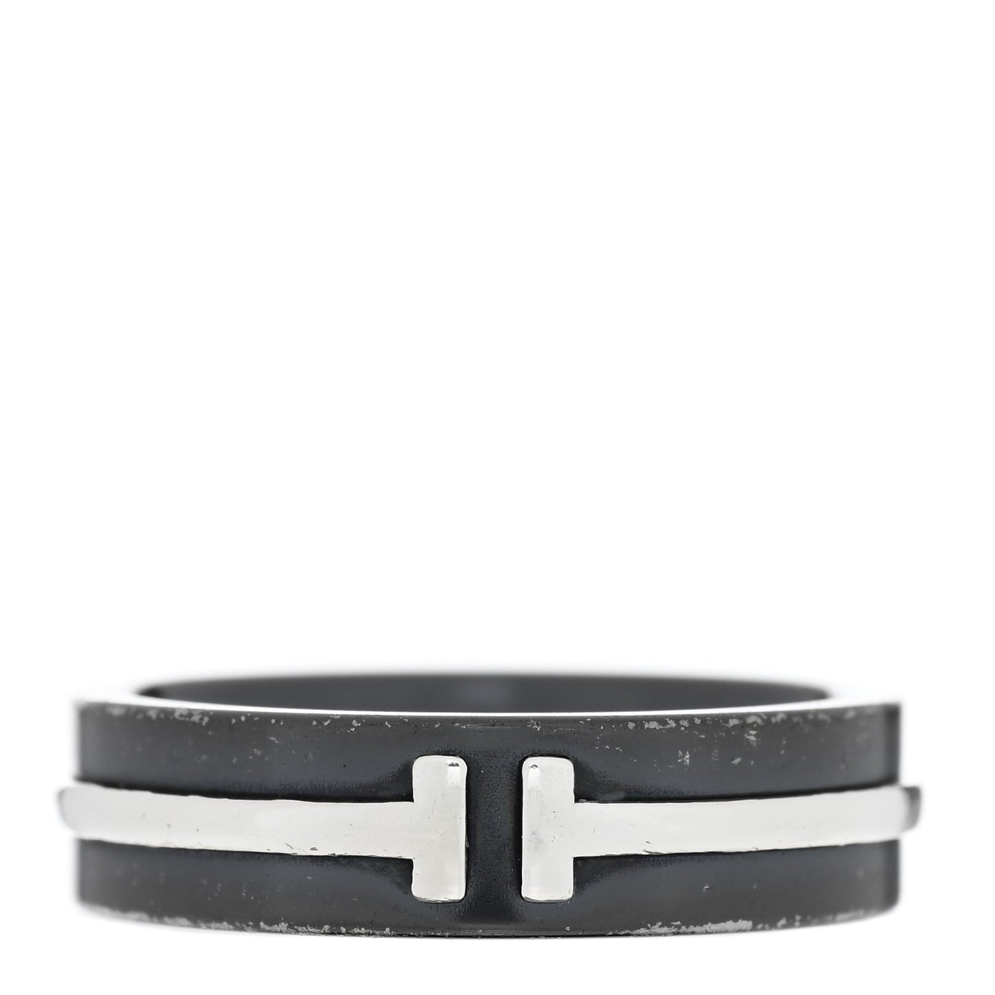 Sterling Silver Titanium Tiffany T Wide Band Ring 56 7.5