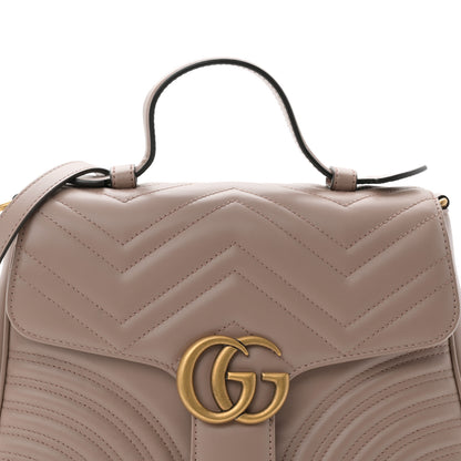 Gucci Calfskin Matelasse Small GG Marmont Top Handle Shoulder Bag  Porcelain Rose 8 of 10