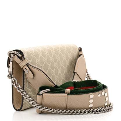 Gucci GG Supreme Monogram Textured Dollar Calfskin Dionysus Small Shoulder Bag Beige Mystic White Oatmeal 3 of 10