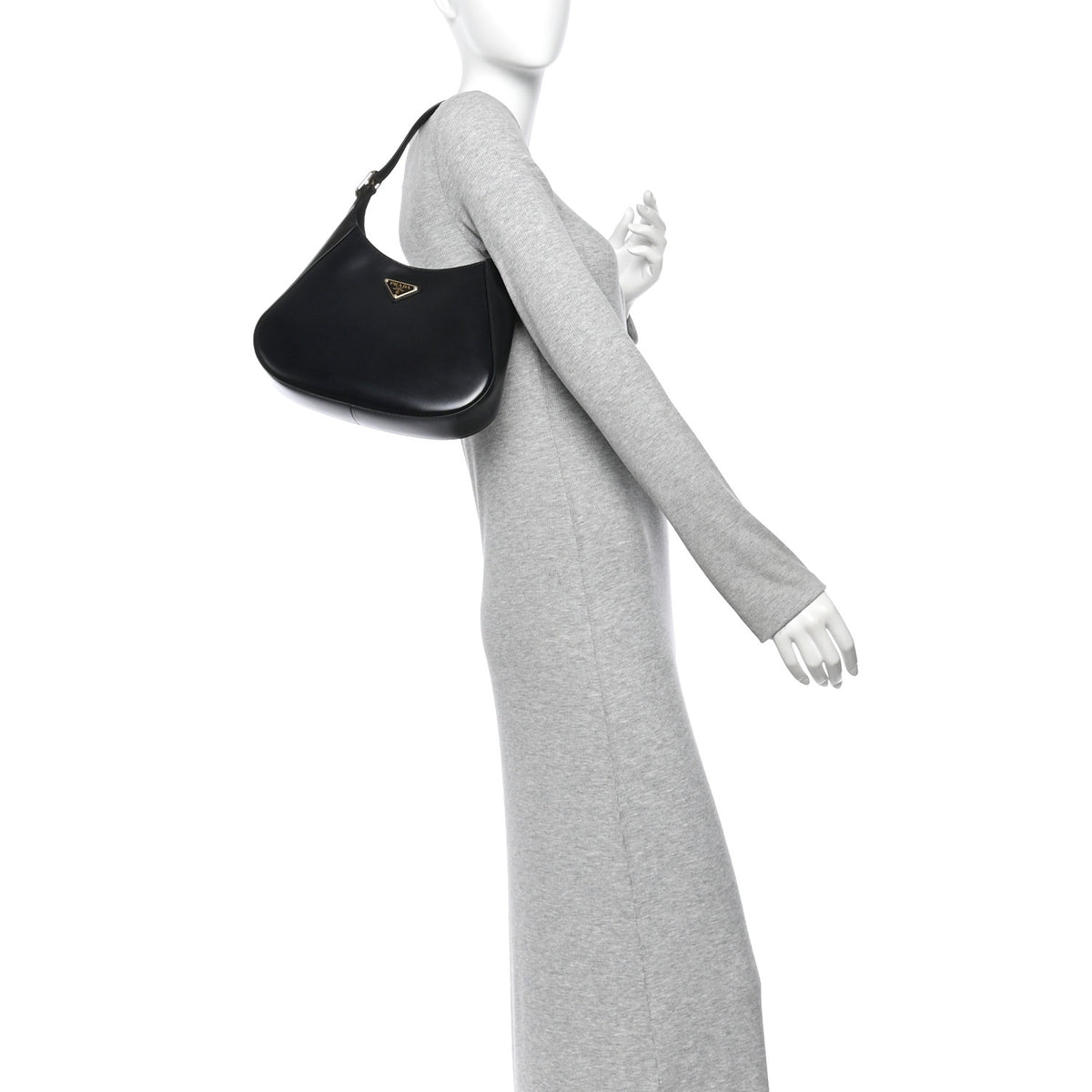 Prada Box Calfskin Shoulder Bag Black 2 of 9