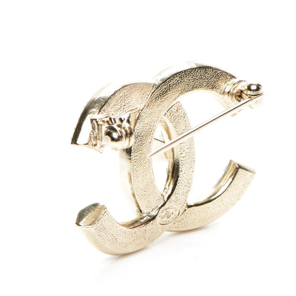 Chanel Baguette Crystal CC Brooch Gold 3 of 4