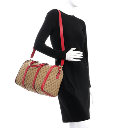 Gucci Monogram Medium Joy Boston Beige Red 2 of 11