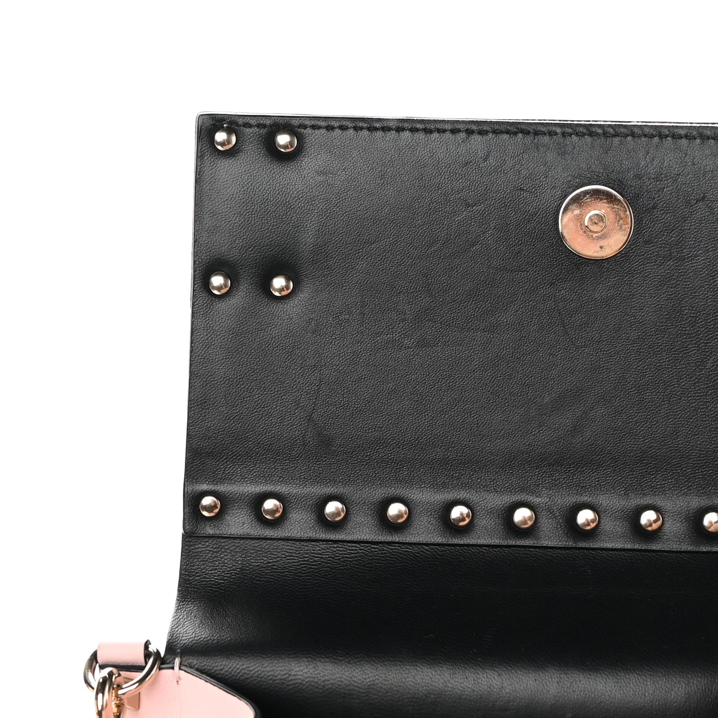 Vitello Rockstud Side Slip Crossbody Pink
