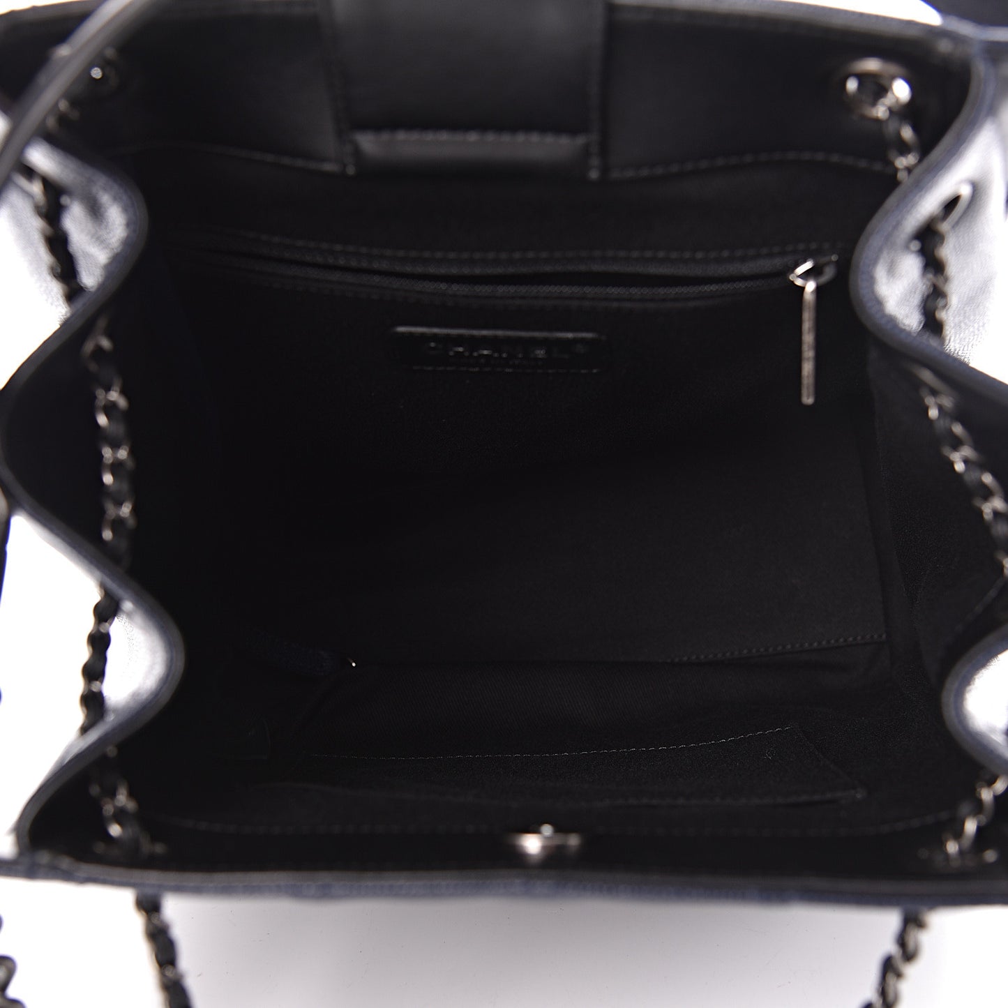 Caviar Quilted Medium CC Bucket Bag Dark Blue