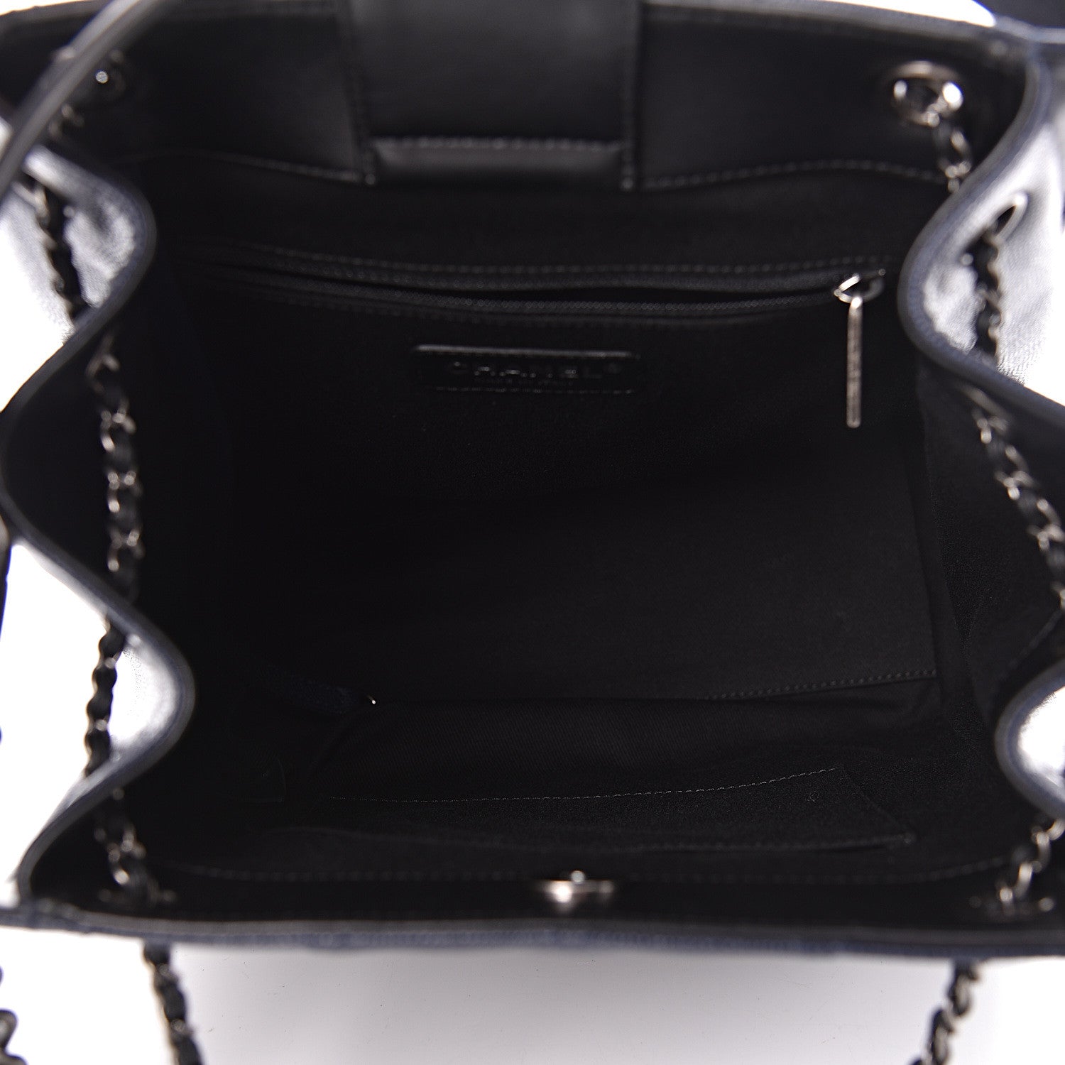 Chanel Caviar Quilted Medium CC Bucket Bag Dark Blue 5 of 10