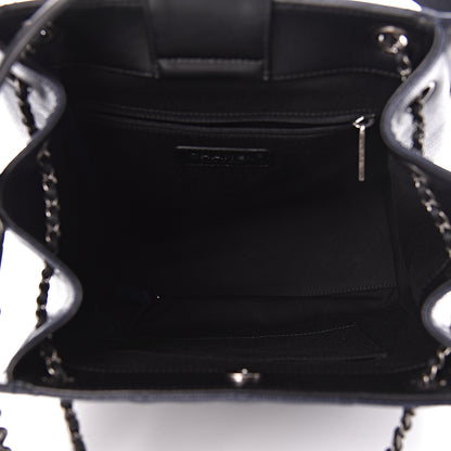 Chanel Caviar Quilted Medium CC Bucket Bag Dark Blue 5 of 10