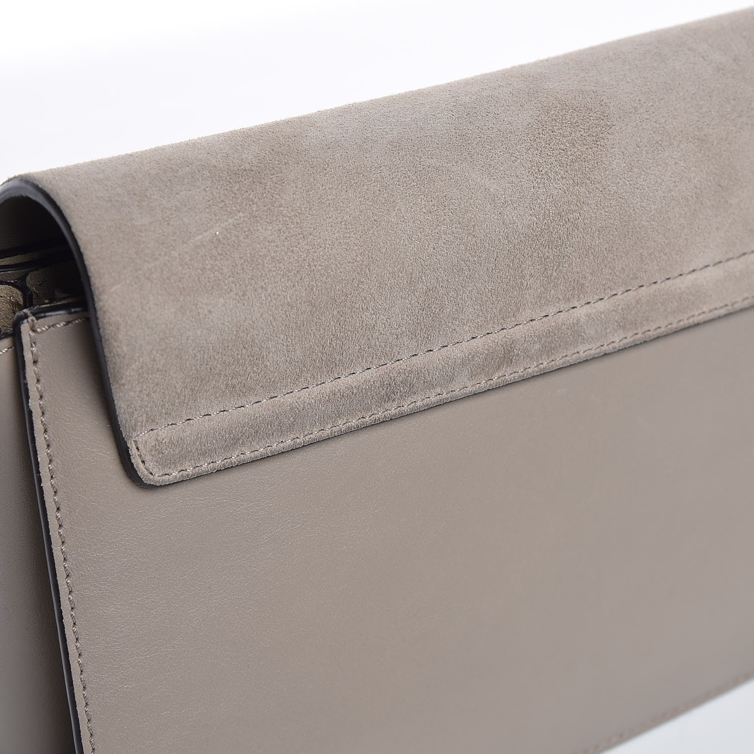 Chloe Suede Calfskin Small Faye Shoulder Bag Motty Grey 10 of 10