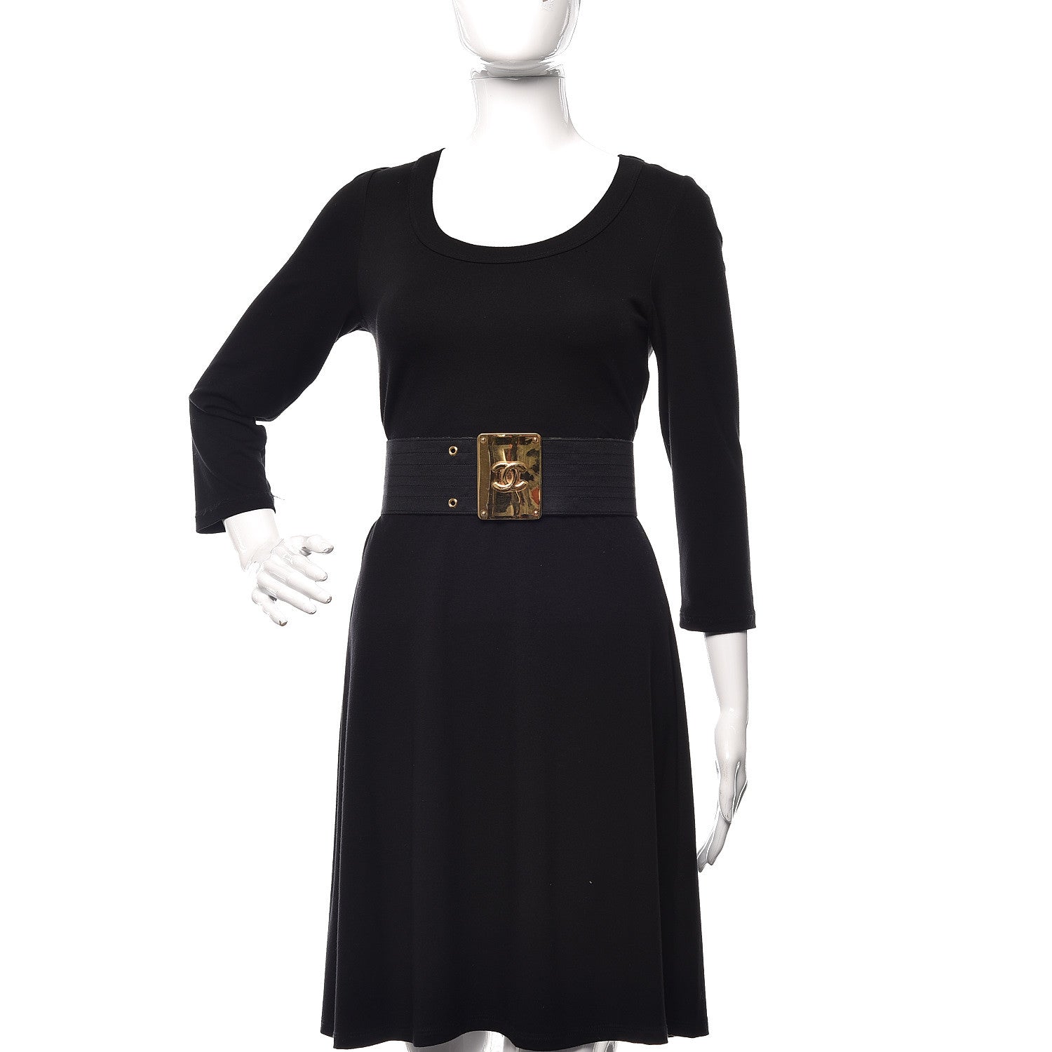 Chanel Jersey CC Wide Belt 70 28 Black 2 of 9