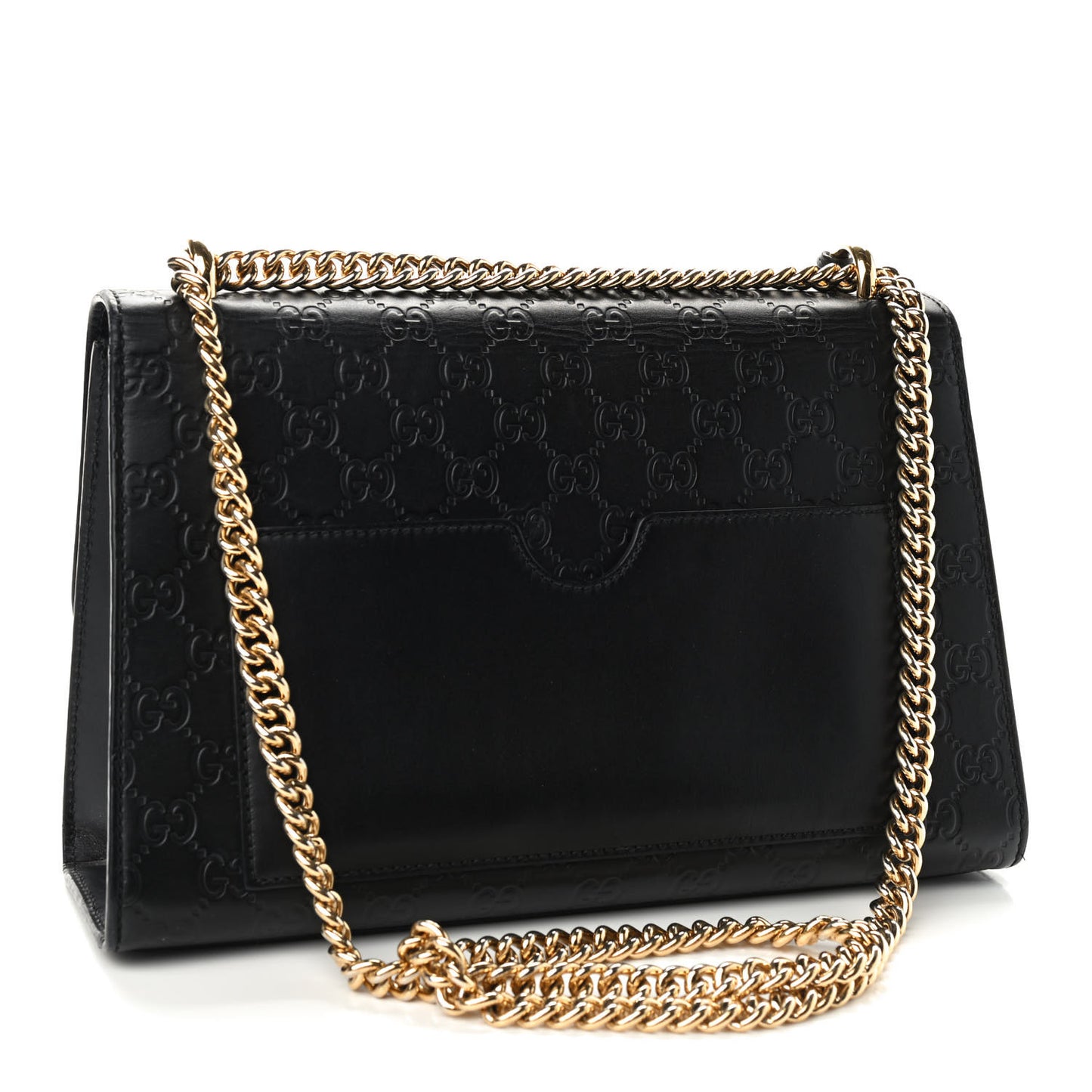 Guccissima Medium Padlock Shoulder Bag Black