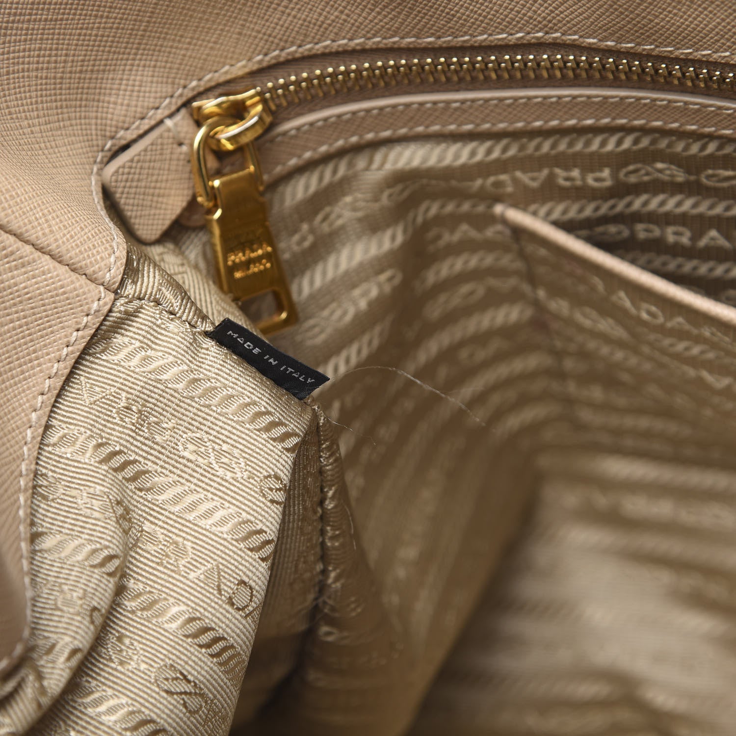 Prada Saffiano Lux Large Tote Sabbia 7 of 15