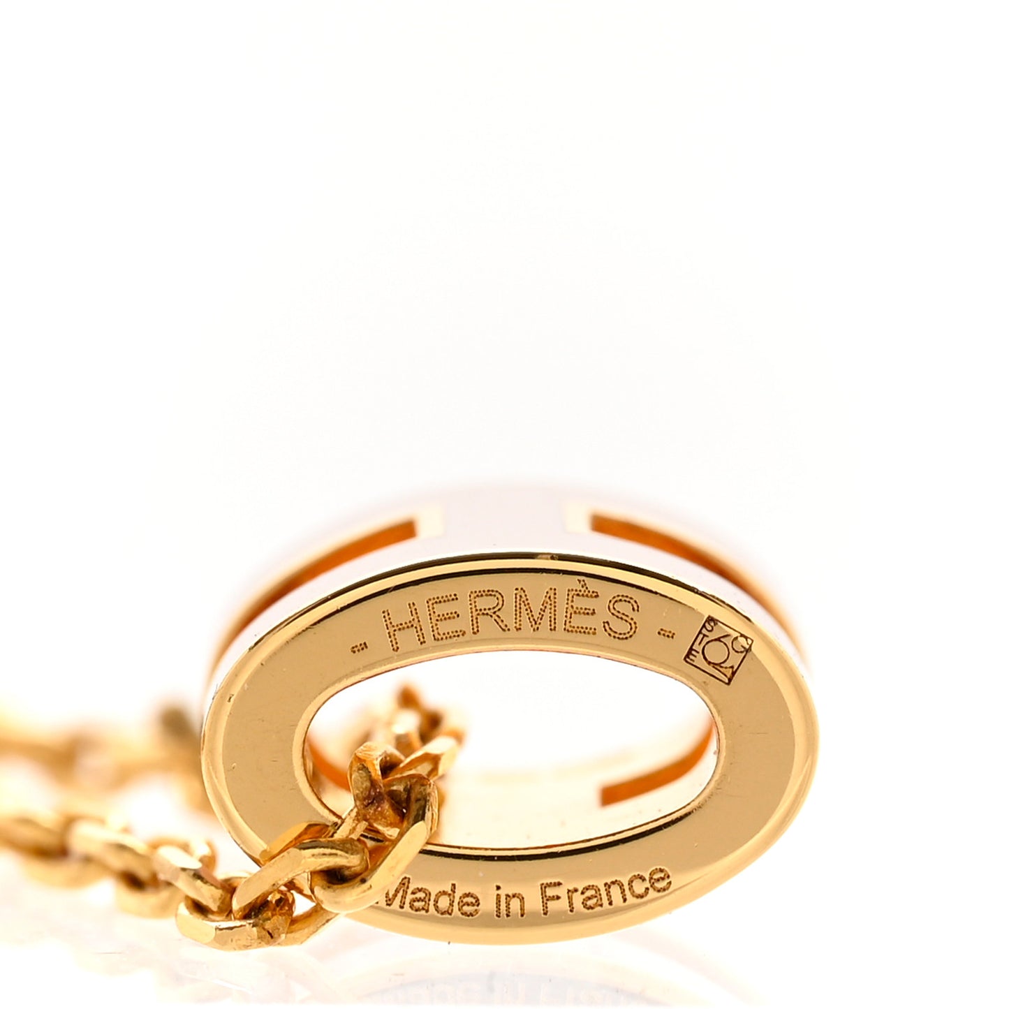 Lacquered Gold Mini Pop H Pendant Necklace Rose Dragee