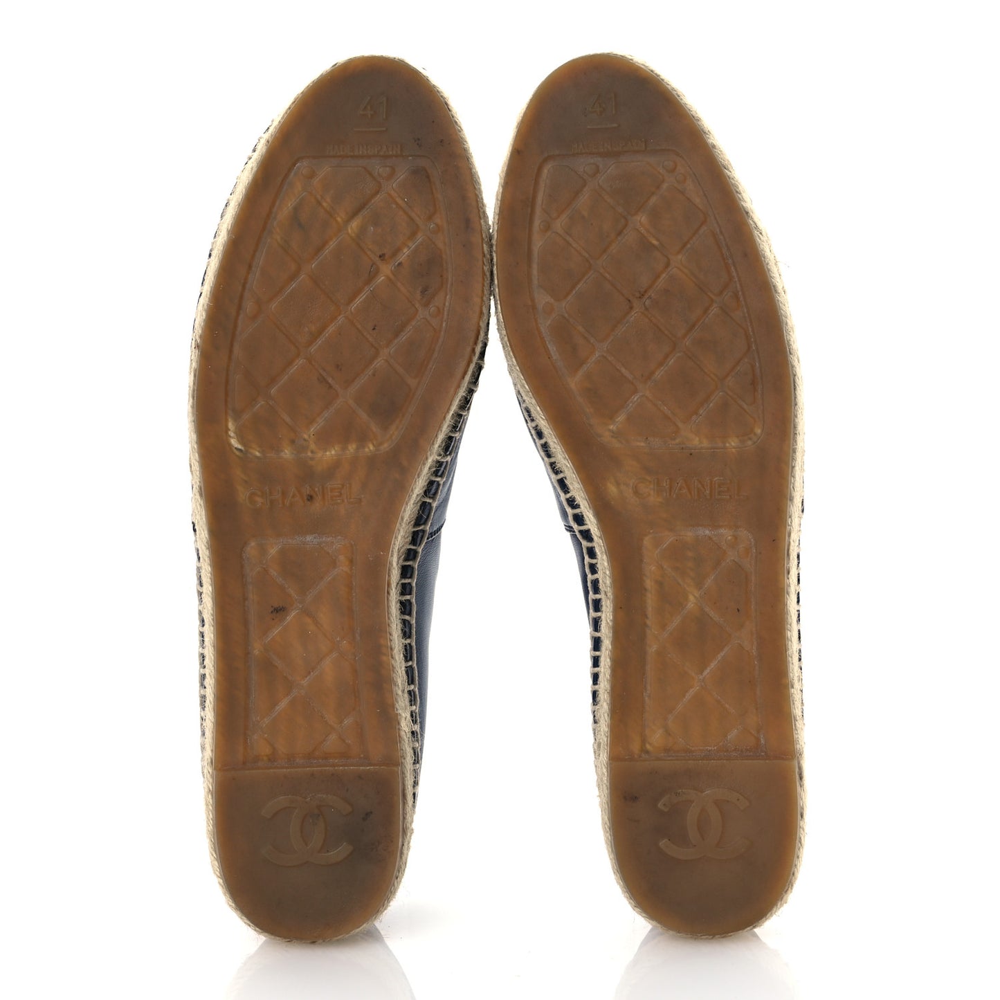 Lambskin CC Espadrilles 41 Navy Black
