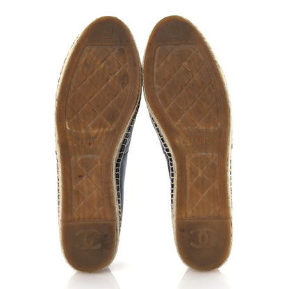Chanel Lambskin CC Espadrilles 41 Navy Black 7 of 13