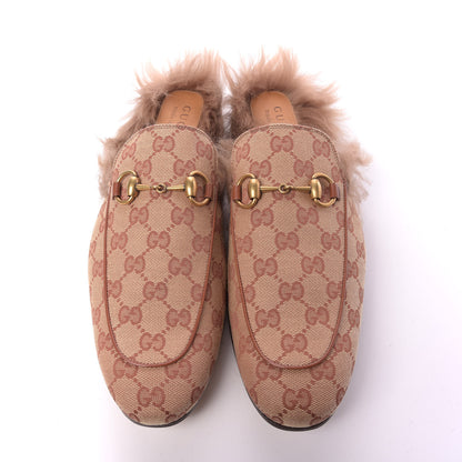 Gucci GG Monogram Fur Mens Princetown Slippers 9.5 Beige Ruggine Rust 5 of 10