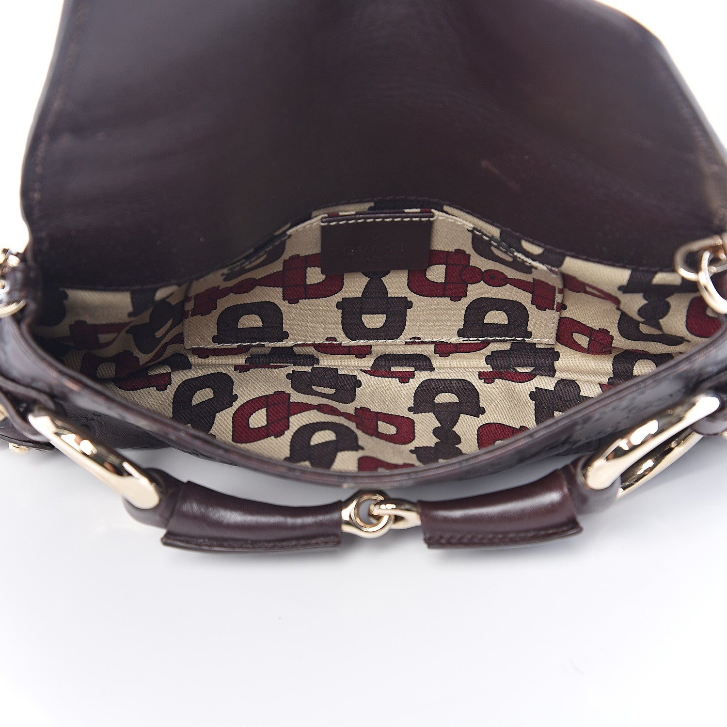 Gucci Guccissima Small Horsebit Chain Clutch Chocolate 4 of 12