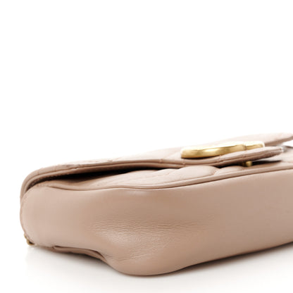 Gucci Calfskin Matelasse Super Mini GG Marmont Shoulder Bag Porcelain Rose 9 of 10