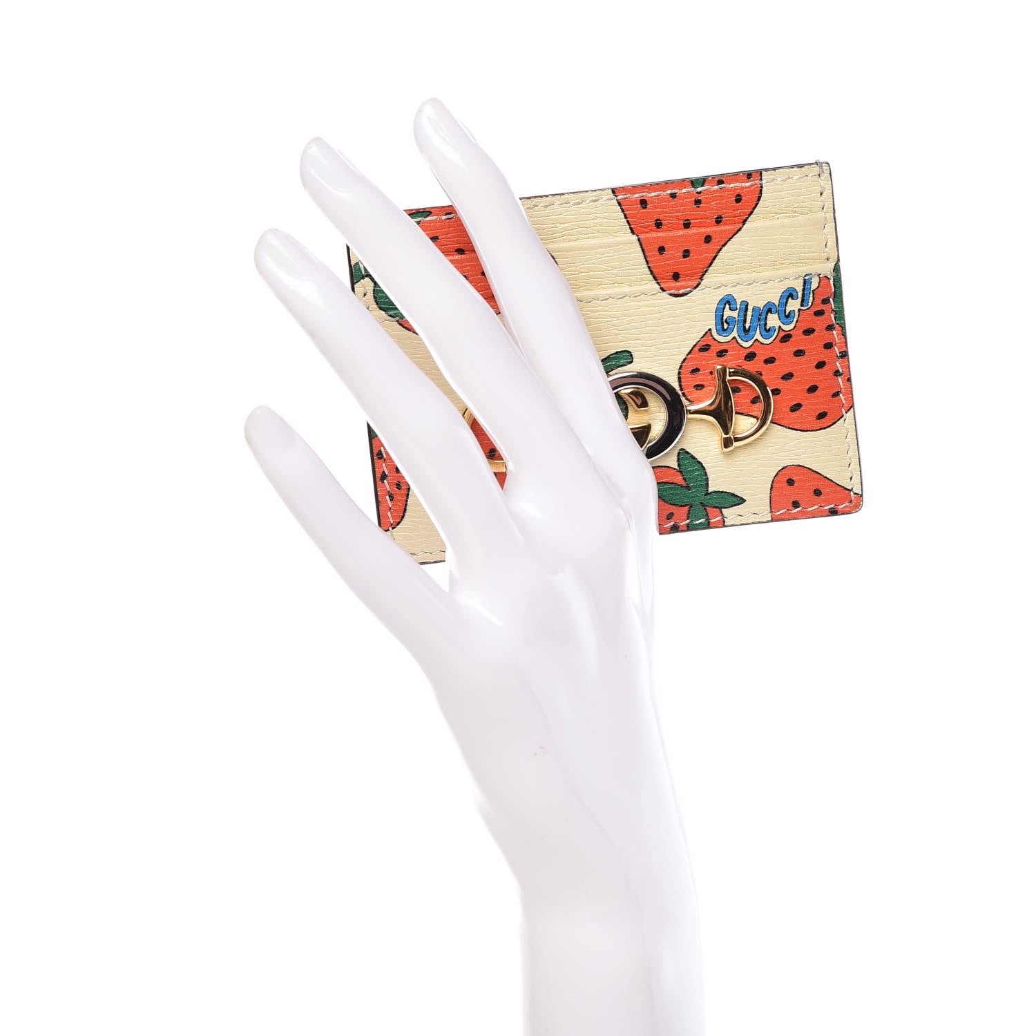 Gucci Calfskin Strawberry Print Zumi Case Case Ivory Red 2 of 7