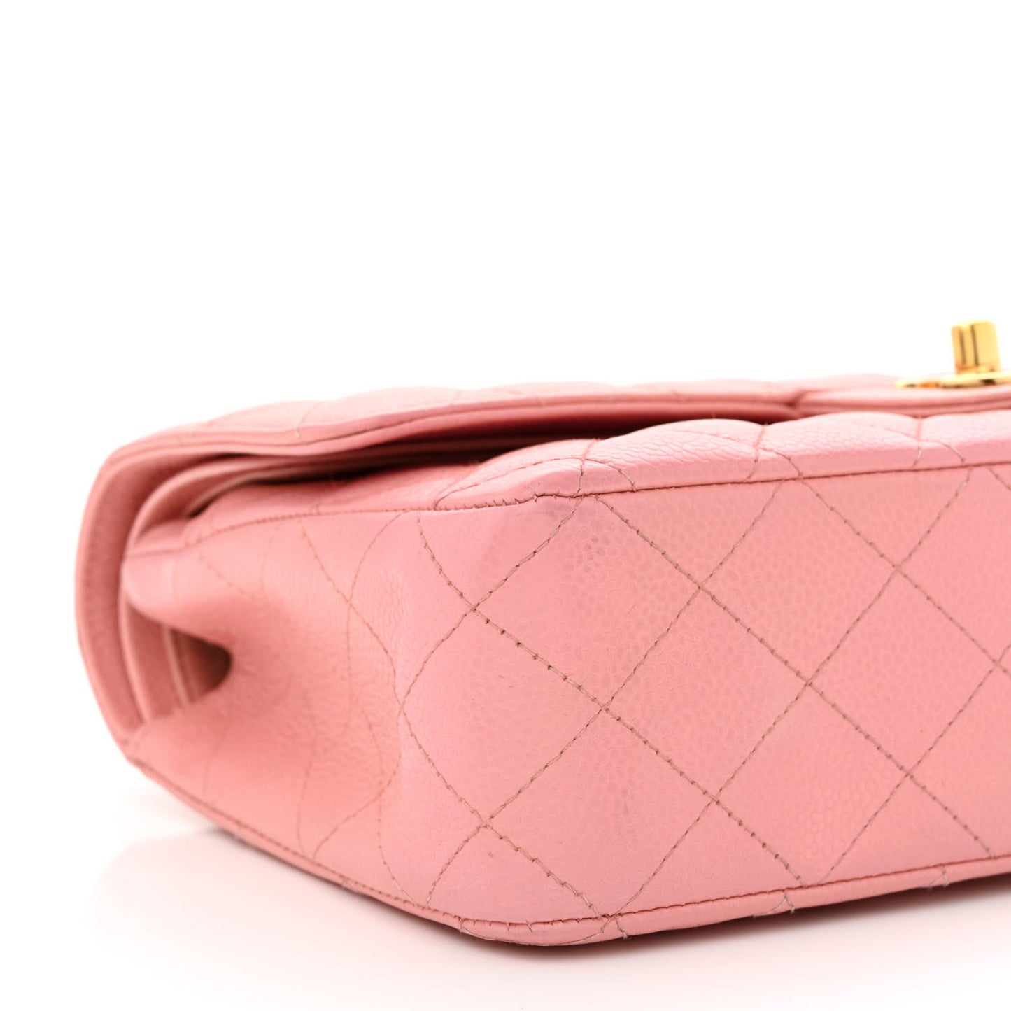 Caviar Quilted Medium Double Flap Pink