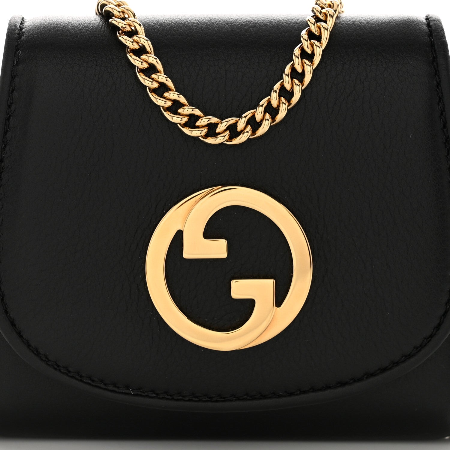 Gucci Roxy Calfskin Medium Blondie Chain Wallet Black 8 of 11