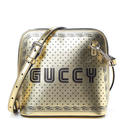 Gucci X SEGA Calfskin GUCCY Stars Mini Dome Shoulder Bag Gold 1 of 10