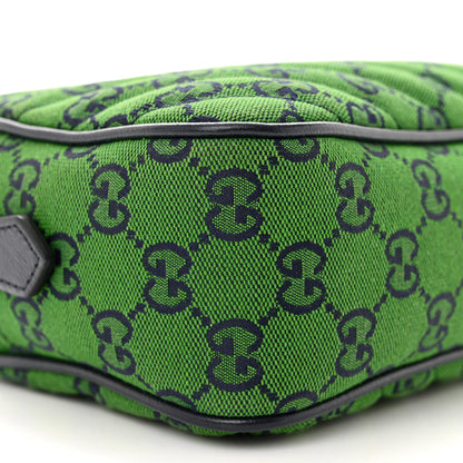 Gucci Monogram Multicolor Matelasse Diagonal Small GG Marmont Chain Shoulder Bag Green Blue 9 of 11