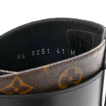 Louis Vuitton Calfskin Monogram Wonderland Flat Ranger Boots 41 Black 6 of 17