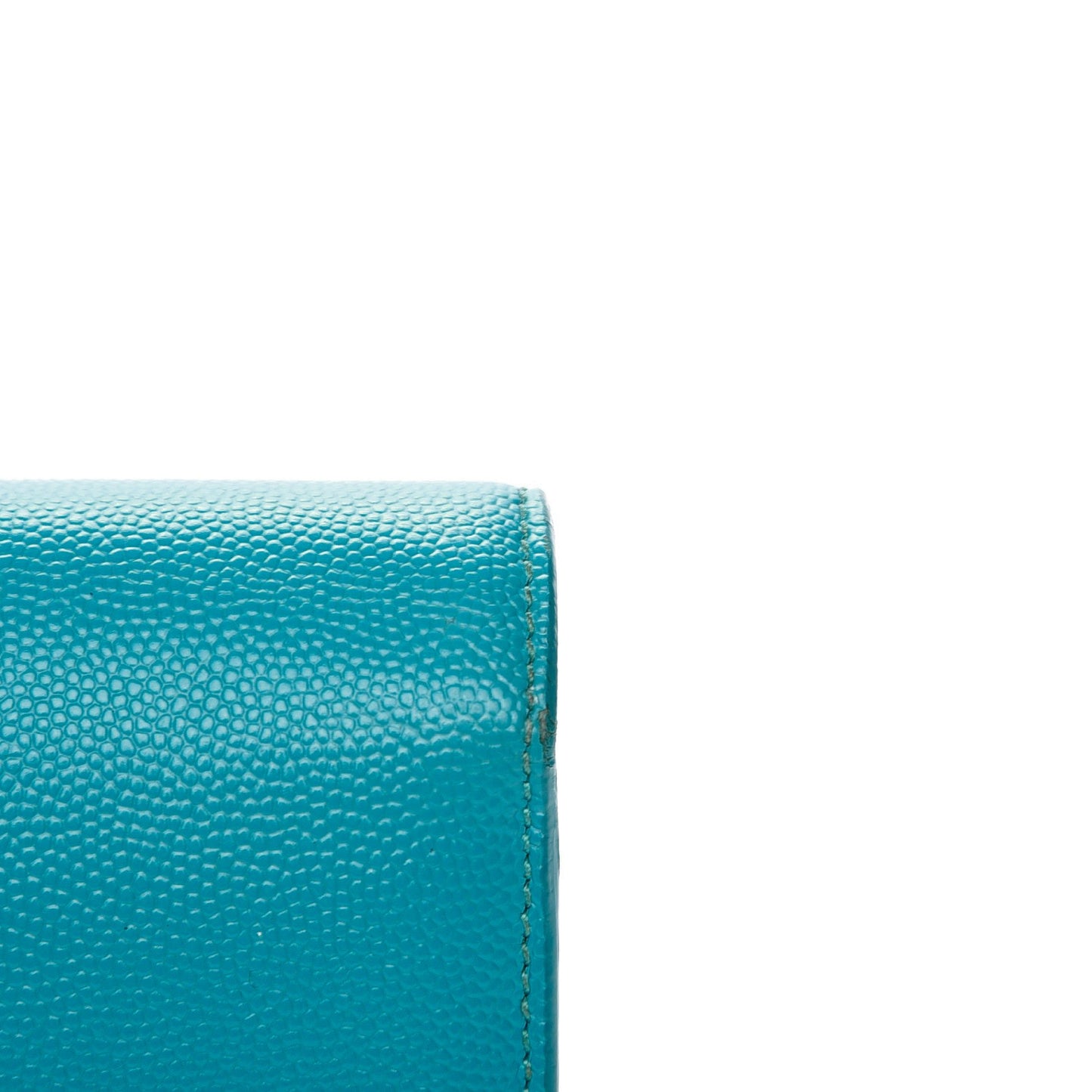Grain De Poudre Classic Monogram Clutch Turquoise