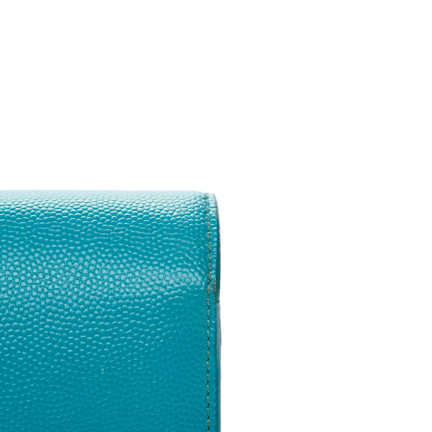 Saint Laurent Grain De Poudre Classic Monogram Clutch Turquoise 9 of 9