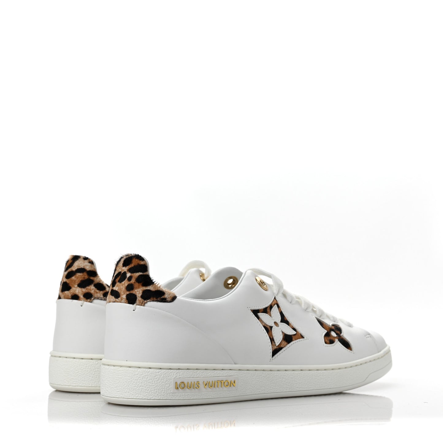 Calfskin Calf Hair Monogram Giant Jungle Frontrow Sneakers 39 White