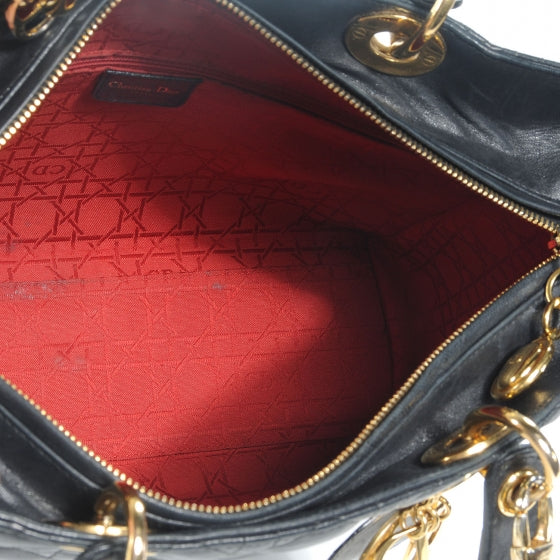 Christian Dior Lambskin Cannage Large Lady Dior Black 5 of 10