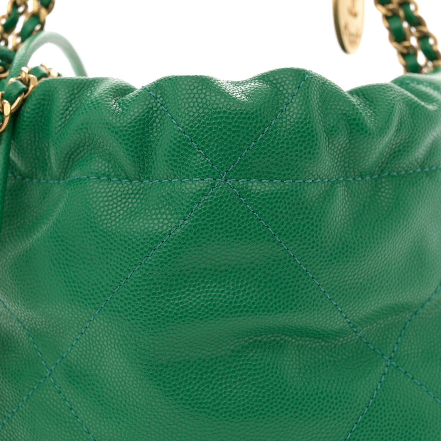 Chanel Shiny Caviar Quilted Mini Chanel 22 Green 8 of 10