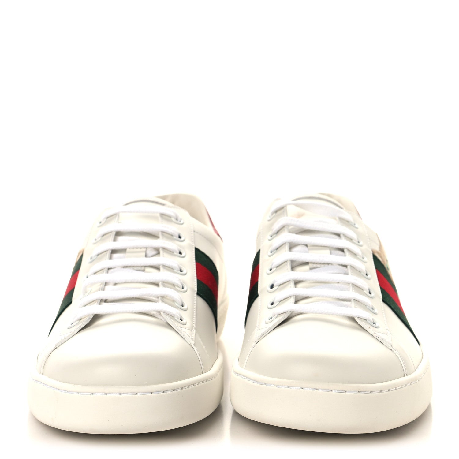 Gucci Calfskin Cat Embroidered Mens Ace Sneakers 12 White Green 3 of 11