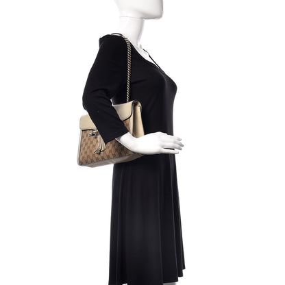 Gucci Monogram Margaux Calfskin Medium Emily Chain Shoulder Bag Beige Ebony Mystic White 2 of 10