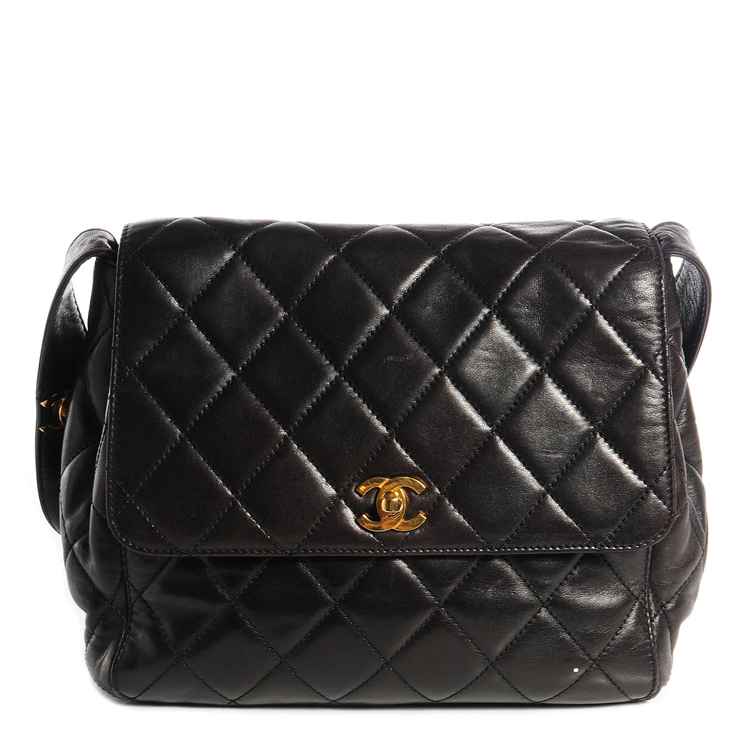 Chanel Lambskin Quilted Flap Shoulder Bag Black 1 of 9