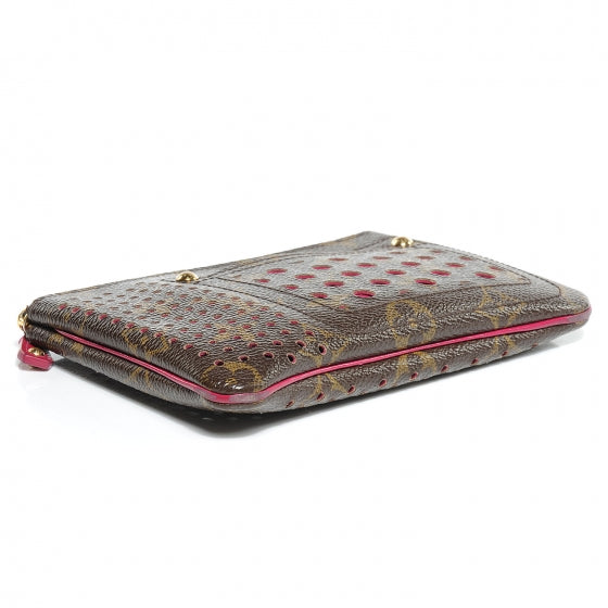 Monogram Perforated Pochette Plat Fuchsia