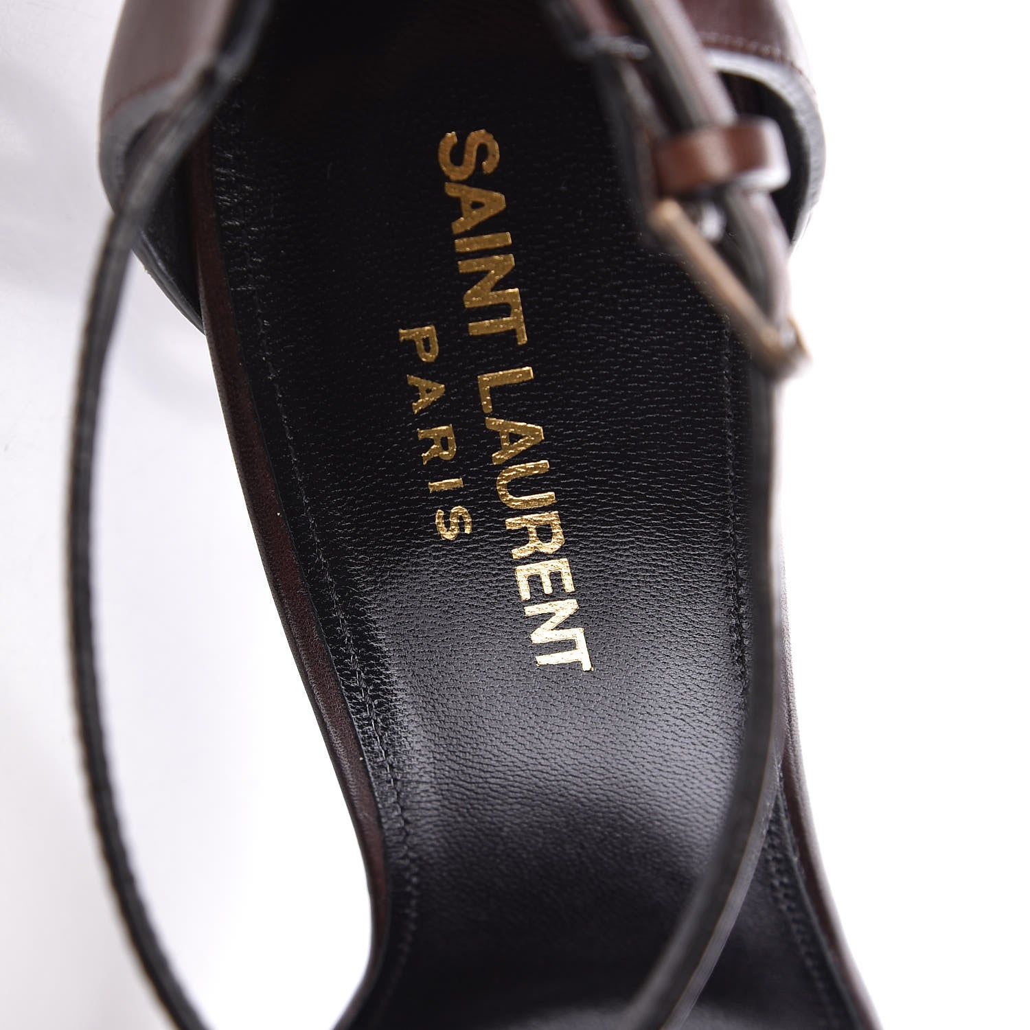 Saint Laurent Calfskin Opyum Sandals 38.5 Brown 7 of 9